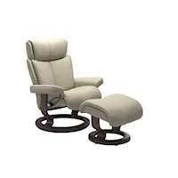 Large Reclining Chair & Ottoman with Classic Base