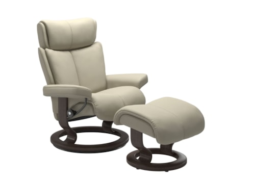 Large Reclining Chair & Ottoman with Classic Base