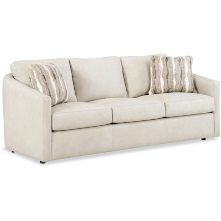 Transitional Sofa with Pillows and Sloped Arms