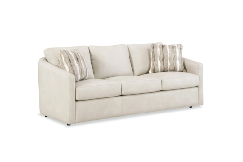 Transitional Sofa with Pillows and Sloped Arms
