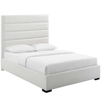 Queen Faux Leather Platform Bed