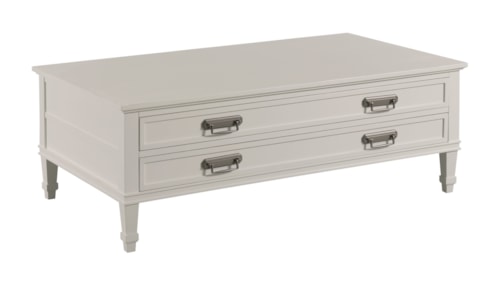 Transitional Rectangular Drawer Coffee Table