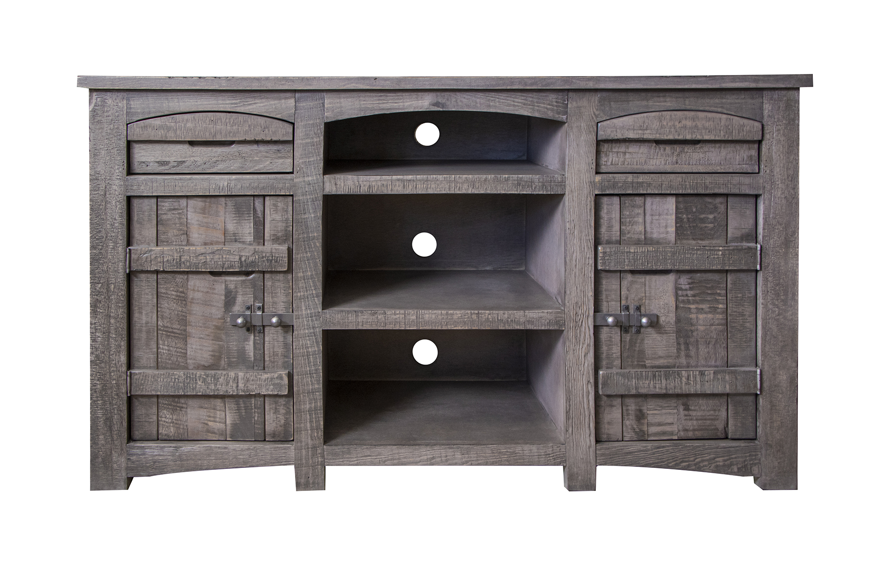 International Furniture Direct San Antonio IFD6401STN60 Rustic TV Stand with Wire Management