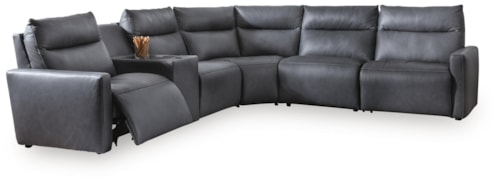 6-piece Power Reclining Sectional With Audio Console