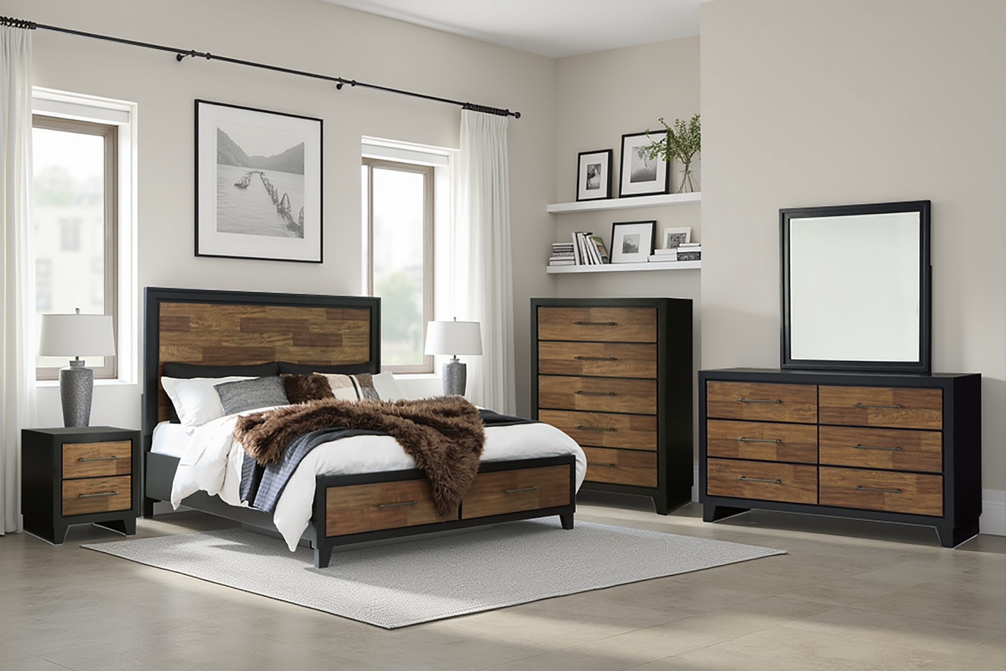 Queen Panel Storage Bed