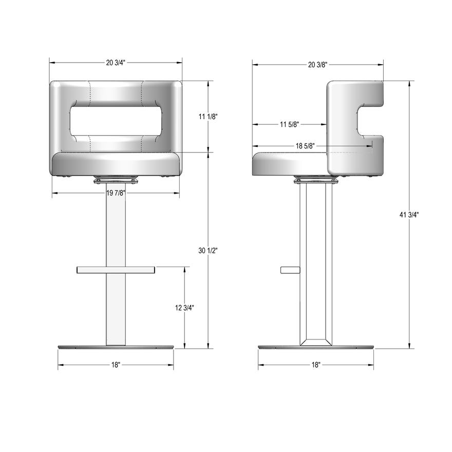 Upholstered Bar Height Swivel Stool