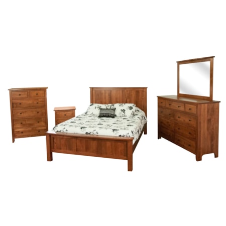 Customizable Solid Wood Queen Panel Bed