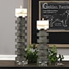 Uttermost Accessories - Candle Holders Karun Concrete Candleholders Set of 2