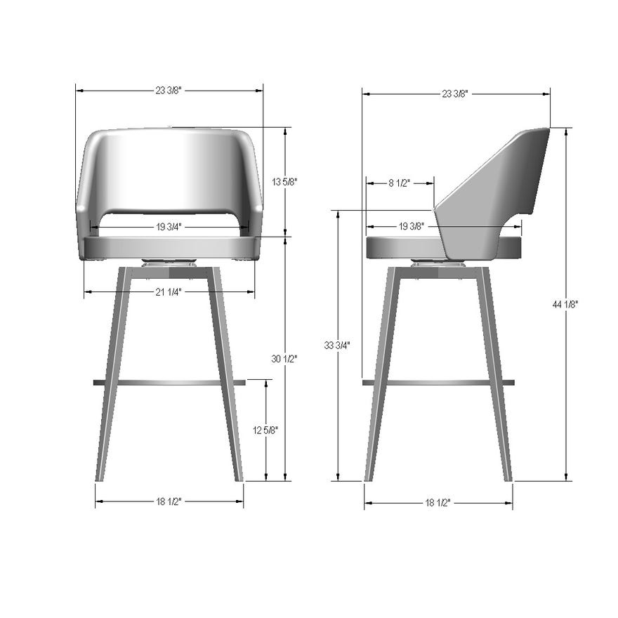 Upholstered Bar Height Swivel Stool