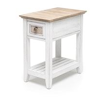Coastal1-Drawer Chairside Table with Open Shelf