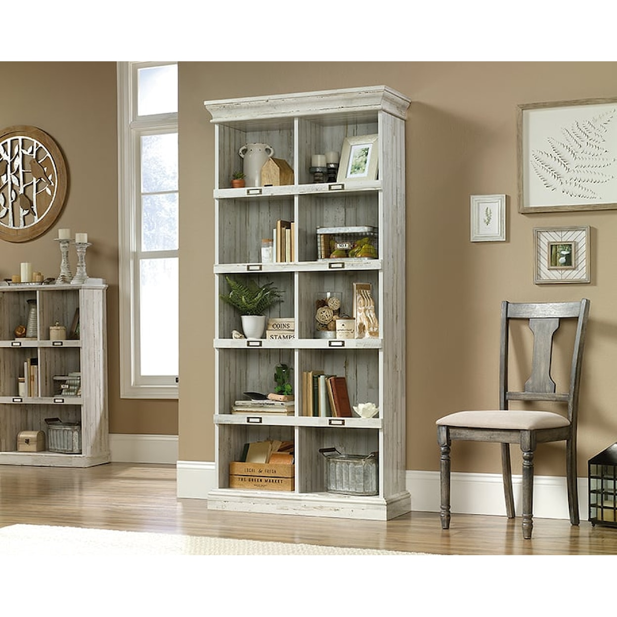 Sauder Barrister Lane Tall Bookcase with Open Shelving