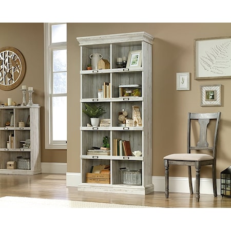Contemporary Tall Bookcase with Open Shelving