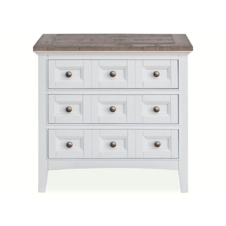 3-Drawer Two-Tone Nightstand