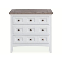 Modern Farmhouse Two-Tone 3-Drawer Nightstand with Felt-Lined Top Drawer