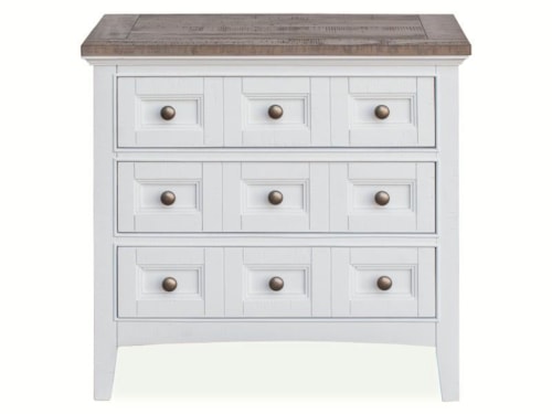 Coastal 3-Drawer Two-Tone Nightstand with Felt-Lined Top Drawer
