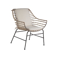 Raconteur Rattan and Iron Arm Chair with Tie-On Cushion