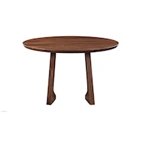 Contemporary Round Solid Walnut Dining Table