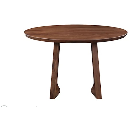 Round Solid Walnut Dining Table 