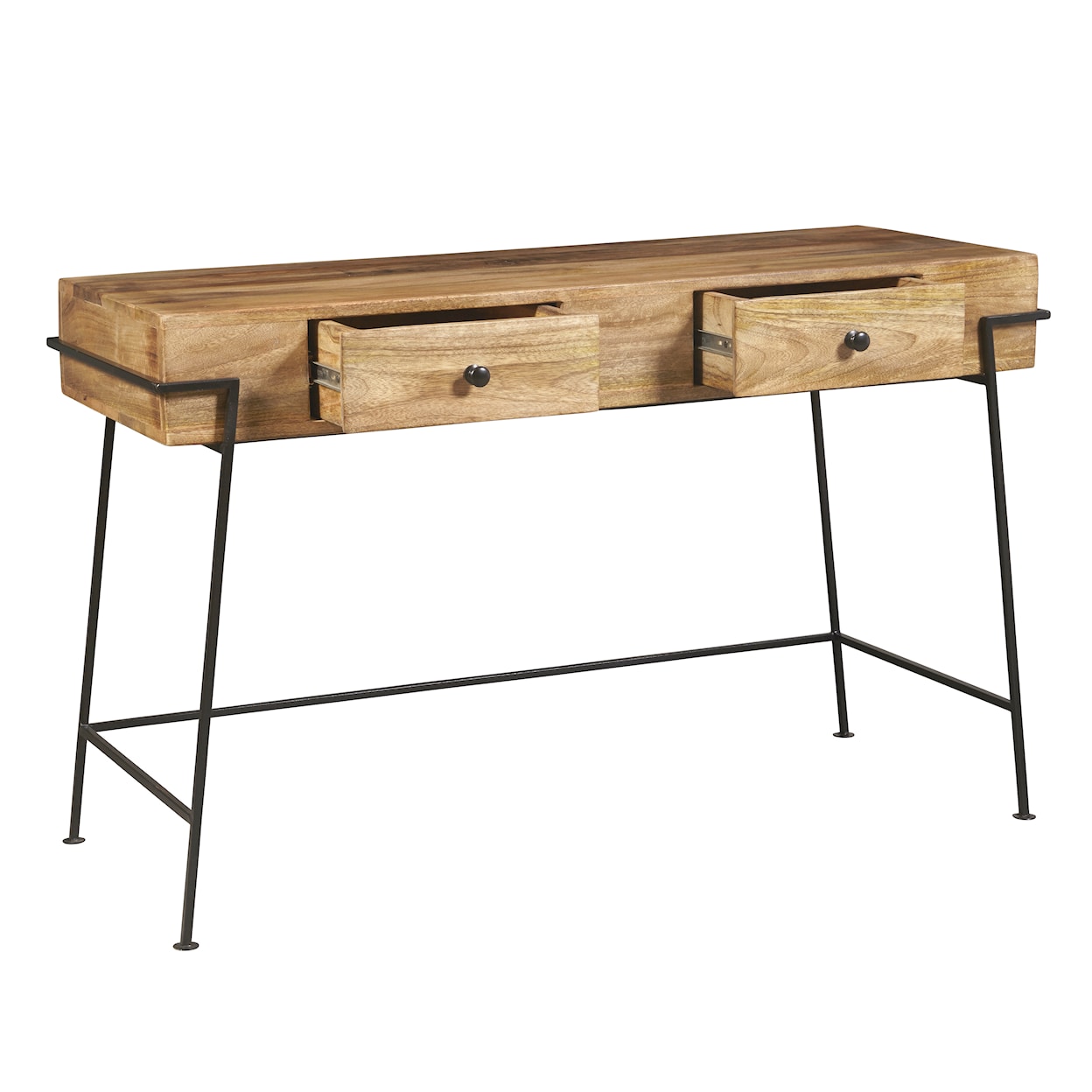 Accentrics Home Accents Two Drawer Butcher Block Style Wooden Desk
