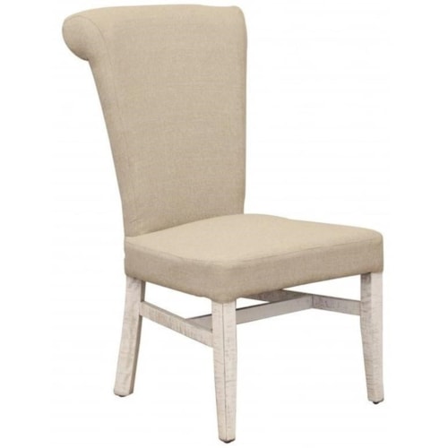 Cottage Upholstered Side Chair with Handle on Back Rest
