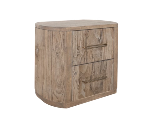 Modern Rustic 2-Drawer Nightstand with Microfiber Lined Top Drawer
