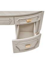 Michael Amini St. Charles Transitional 5-Drawer Vanity Desk with Velvet Lined Drawers