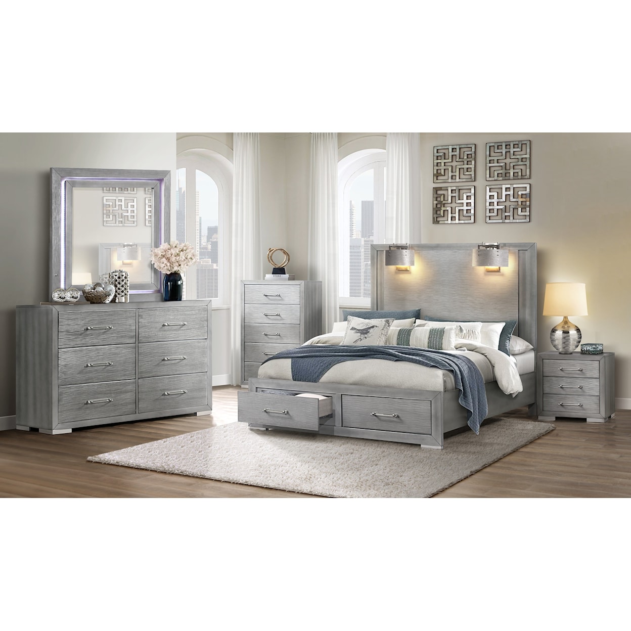 Global Furniture Tiffany 5-Piece King Bedroom Set
