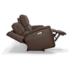 Flexsteel Aarons Power Headrest & Lumbar Reclining Sofa