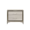 Global Furniture Zambrano White 2-Drawer Nightstand with Metal Accents