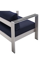 Modway Shore Chaise with Cushions Outdoor Patio Aluminum Set of 2