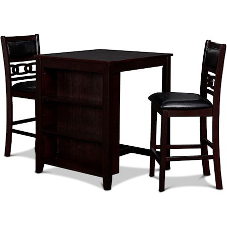 GIO EBONY 30" 3 PIECE COUNTER TABLE | WITH S