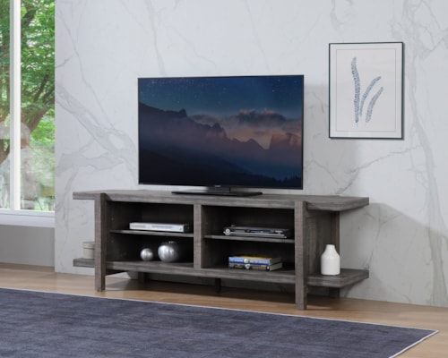 Rustic TV Stand with Open Shelving