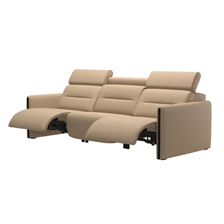 Power Reclining Sofa with Wood Arms