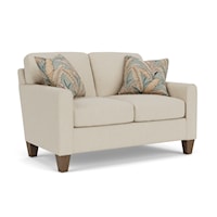 Contemporary Loveseat with Mailbox Arms