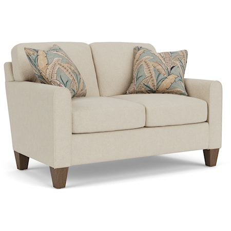 Contemporary Loveseat with Mailbox Arms