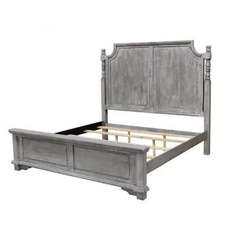 Distressed Queen Panel Bed