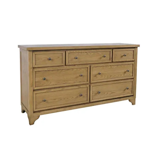 Transitional 7-Drawer Dresser with Framed Door Fronts