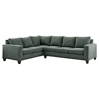 Transitional Sectional Sofa with Plush Seating and Track Arms