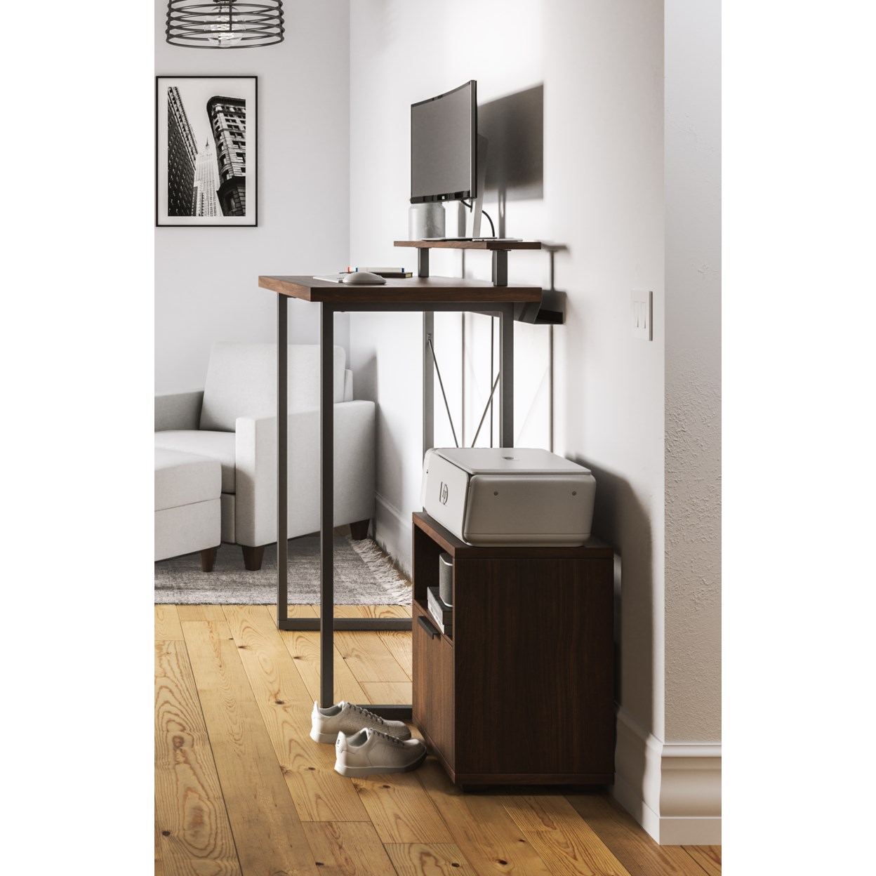 homestyles Merge Standing Desk and File Cabinet