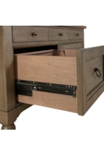 Liberty Furniture Americana Farmhouse Transitional Credenza & Hutch Set with Built-in Lighting