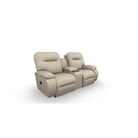 Casual Space Saver Loveseat with Cupholder Console