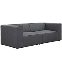 2 Piece Upholstered Fabric Sectional Sofa Set