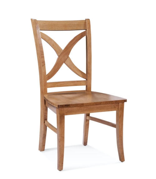 Transitional Side Chair with Wood Seat