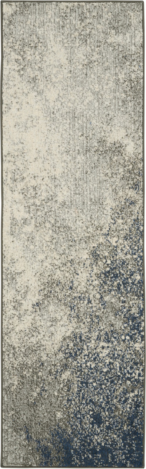 1'10" x 6' Charcoal Ivory Runner Rug