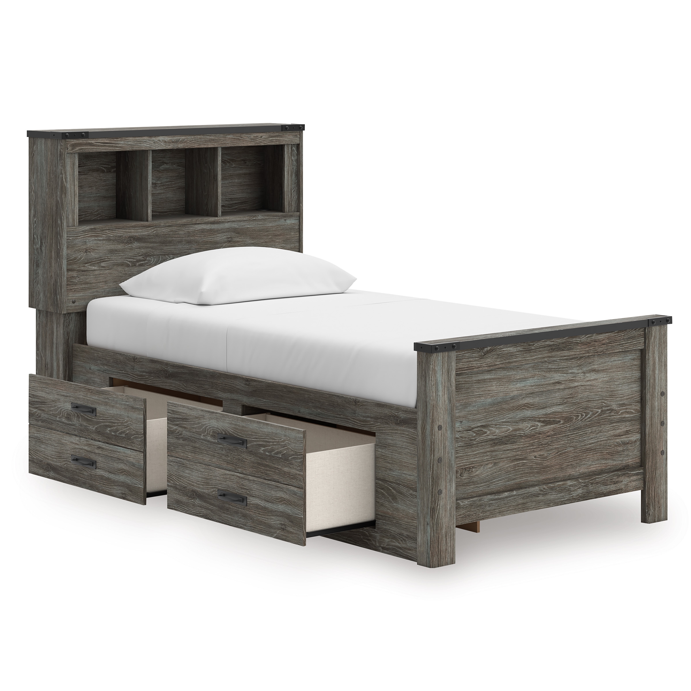 Twin Bookcase Panel Bed