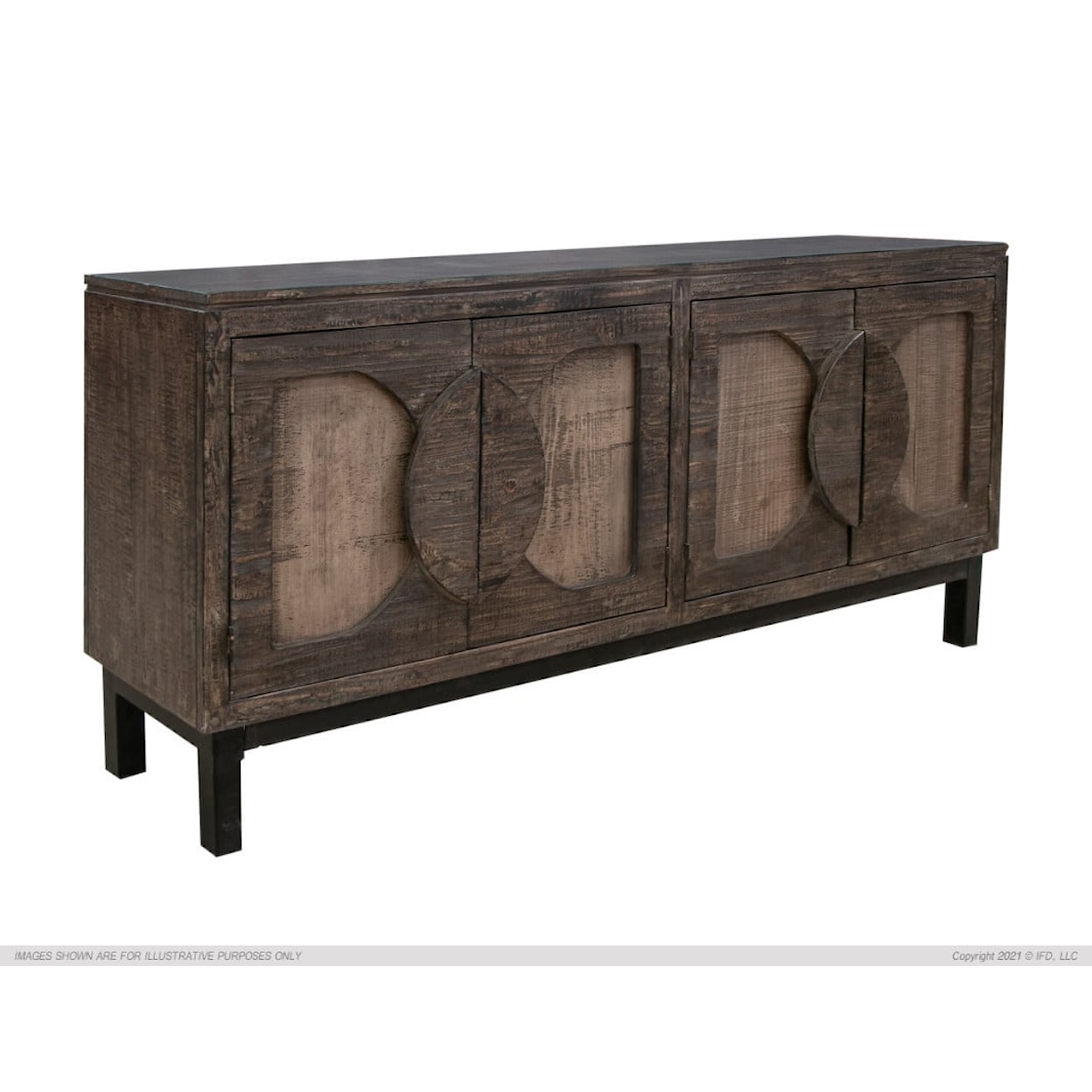 International Furniture Direct Cosalá Brown 4-Door Console Table