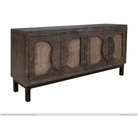 Brown 4-Door Console Table