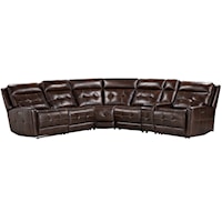 Transitional 6-Piece Power Reclining Sectional Sofa with Built-in USB Ports