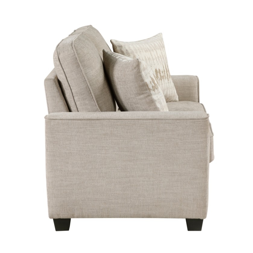 Loveseat with Throw Pillows