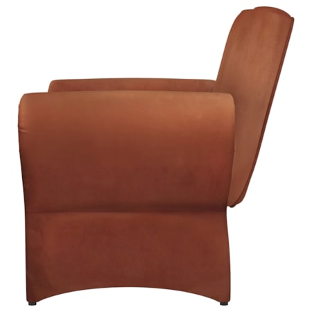 Liana Roll Arm Accent Armchair Rust Orange